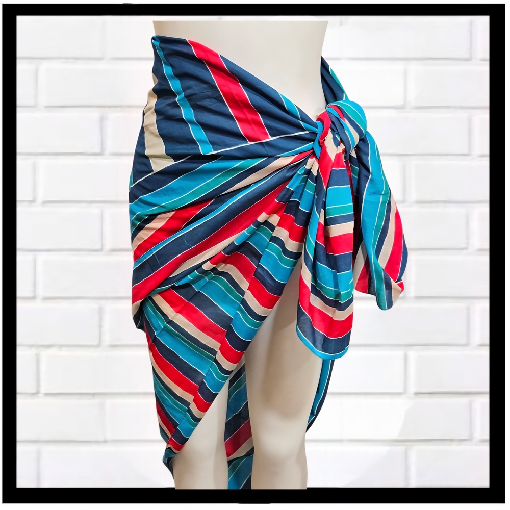 VINTAGE Liz Claiborne Lovely Colorful 100% Cotton Scarf 53"x53"
